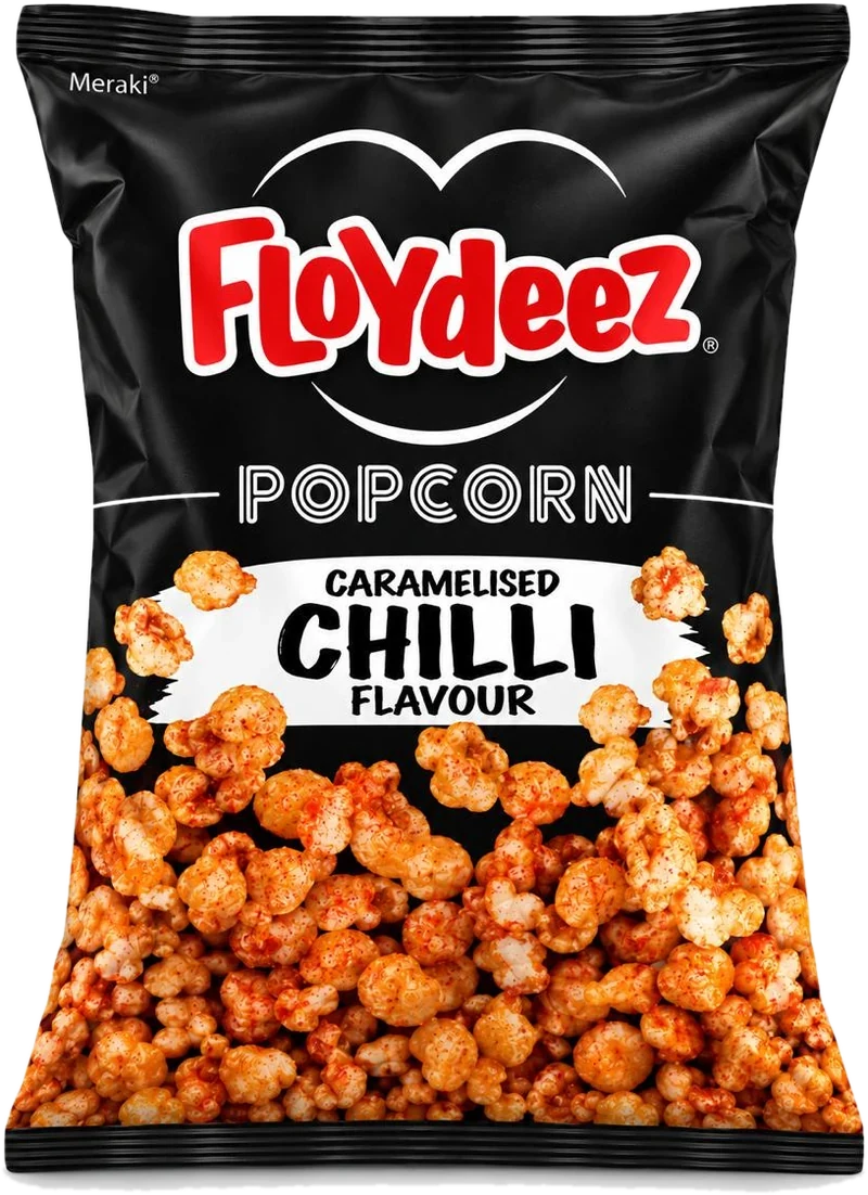 Floydeez Caramelised Chilli popcorn concept pack